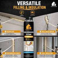 Mastic-colle en mousse de polyuréthane FeiDu'sHome pour l'étanchéité des joints des portes, des fenêtres et des trous de climatisation - Décoration intérieure