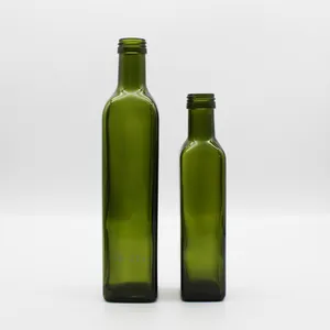 250 ml 500 ml braune farbe olivengrüne farbe glasflasche für olivenöl auf lager