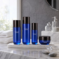 Bouteilles et pots de crème pour soins de la peau en verre or champagne avec logo personnalisé, 120 ml, 150 ml, 100 ml, 50 g, vides, vente en gros