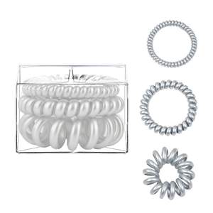 Caliente 3 uds astilla transparente cable de teléfono lazos de plástico sin daños accesorios para el cabello bobina Original sin rastro espiral lazos para el cabello conjunto - Product Image 1