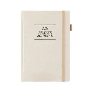 custom logo linen cloth bound hardcover notebook A4 A5 B5 prayer journal for woman faith christian planner bible study notebook