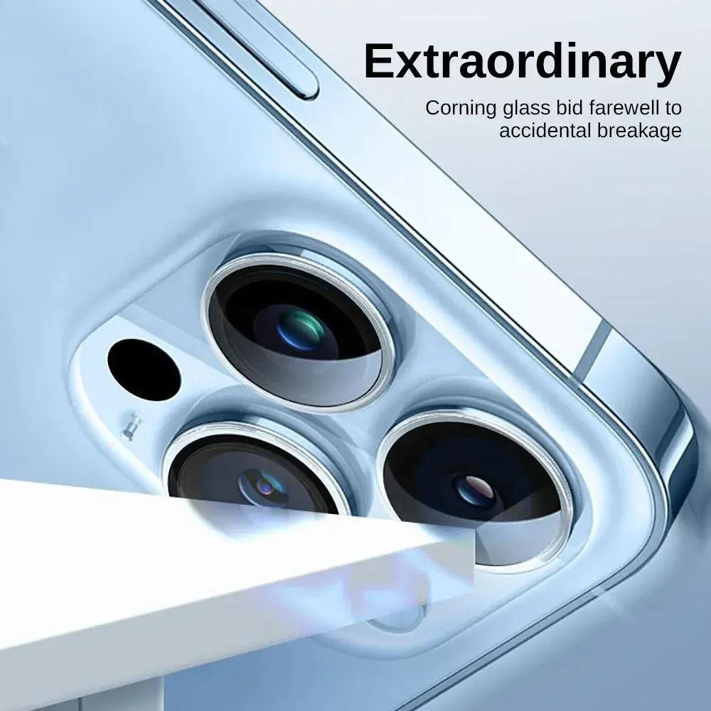 EagleEye - Protetor de tela para câmera, vidro temperado, anel de cobertura total, protetor anti-riscos transparente, para Apple i15 Pro, iphone 14