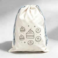 Groothandel handgeschilderde fruittaart grafische trekkoordtas herbruikbare opbergtas voor campusactiviteiten en organizer voor kleine spullen