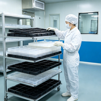 Plateau de transport en plastique anti-poussière pour atelier, personnalisable en série, avec protection ESD pour plaquettes de semi-conducteurs et pièces industrielles