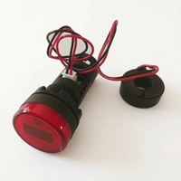 Indikator LED Digital bulat pengukur tegangan AMPERE Display untuk AC perangkat bertenaga Voltmeter catu daya AC