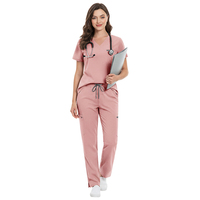 Ensemble d'uniformes médicaux de haute qualité pour infirmières, tissu confortable et respirant, col en V, poches, pour le service hospitalier