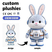 Peluche personnalisée Lapin Astronaute avec Casque Spatial, Poupée en Peluche Douce OEM ODM 11cm-30cm