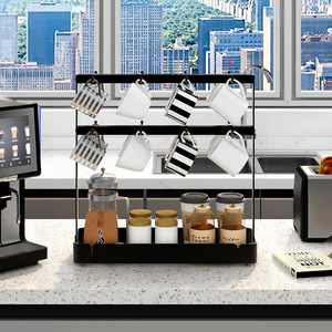Organizador de tazas de café, soporte de aluminio, estante de exhibición, almacenamiento multifuncional, venta al por mayor - Product Image 3