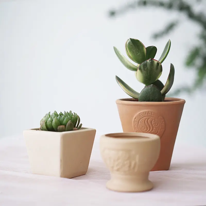 Wholesale Handmade Simple Geometric Pottery Flower Pot