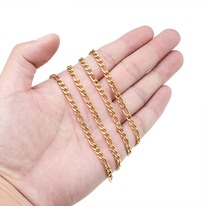 하이 퀄리티 스테인레스 스틸 골드 도금 1.2*4.5mm 쿠바 체인 목걸이 목걸이 체인 목걸이 쥬얼리 만들기 액세서리 - Product Image 5