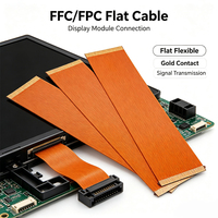 Câble plat flexible FPC à 10/20/30/40/50 broches, pas de 0,2/0,3/0,4/0,5/1,0 mm, assemblage de câbles FPC personnalisé pour module d'affichage électronique