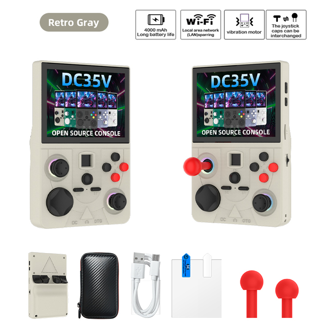 Custom DC35V Retro Handheld Game Console 128GB RGB Light Replaceable Arcade Joystick Portable Video Hand Held Gaming Player WIFI
