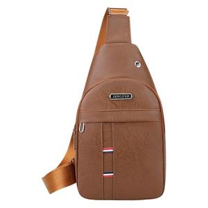 Nouveau Sac de Poitrine Homme Grande Capacité Sac Bandoulière Couleur Unie Tenues Quotidiennes Printemps 2025 Jaune Marron Brun Foncé Noir - Product Image 4