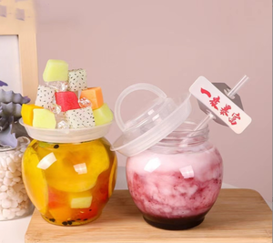 2024 nhà máy New Phong Cách Độc Đáo Vòng BPA free pet chai nước trái cây 500ml 800ml nhựa Jar cho nước trái cây - Product Image 3