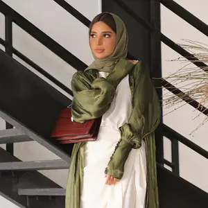 Дубайская мусульманская молитвенная одежда для женщин больших размеров летние платья комплект из двух предметов однотонные с длинным рукавом Свободный Полный Чехол Макси Abay