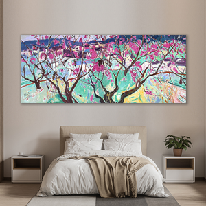 Riproduzione Realistica di Dipinto a Olio 'Fiori di Pesco' di Zhang Liping Ten Li, Arte Murale per Soggiorno e Camera da Letto - Product Image 2