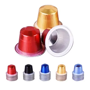 100 pcs dùng một lần rỗng nhôm lá cà phê viên nang Nespresso vỏ mới với nắp tự dính