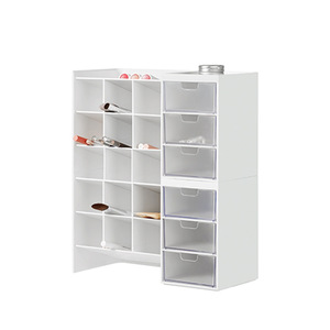Desktop <b>Storage</b> <b>Box</b> <b>Drawer</b> Style Cosmetic Organizer Minimalist Office Desk Stationery Holder White Rectangle Standing Type - Product Image 4