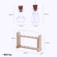 Mini ensemble de tubes à essai en verre de simulation et de verres doseurs, accessoires de scène expérimentale miniature, modèle assorti pour maison de poupée, artisanat
