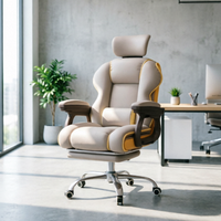 Chaise de bureau moderne en cuir PU, hauteur réglable, dossier haut, base en acier inoxydable – Confortable pour adultes, étudiants, diffuseurs