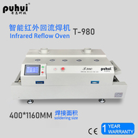 Transportador Puhui, horno de reflujo con pantalla táctil de 8 zonas de calentamiento, para soldadura por reflujo por lotes de PCB LED