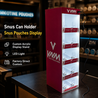 Présentoir LED en acrylique pour sachets de nicotine et snus – Idéal pour les magasins de tabac et présentoirs de vente au détail