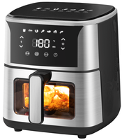 Friteuse à air électrique intelligente de luxe compacte 2026, 5L, 5.5L, 6.5L, 7L, avec fenêtre d'observation contrôlée par application, pour usage domestique