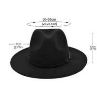 Vente en gros Chapeaux Fedora classiques en feutre Chapeau Panama à large bord Chapeau haut de forme blanc pour femmes hommes avec boucle de ceinture Décoration design