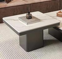Table basse rectangulaire en marbre véritable pour salon, combinaison pour petit appartement, table basse en ardoise de luxe italienne