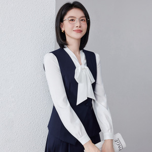 Women's Professional Vest Suit Set Gray Midi Skirt Formal Work Wear Business Interview Commute Uniform - Product Image 4