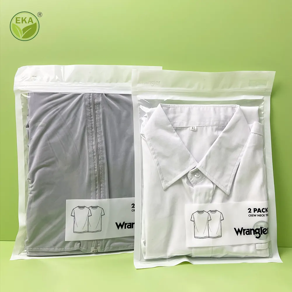 كيس بلاستيك محكم الغلق مخصص سحاب ملابس سميكة شفافة قابلة لإعادة التدوير من Ziplock