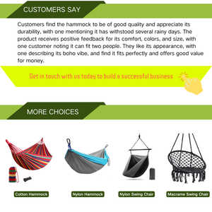 Hamac de jardin moderne et durable pour 2 personnes, en tissu, portable, en coton, avec support, meubles d'extérieur, chambre à coucher, salon, camping - Product Image 6