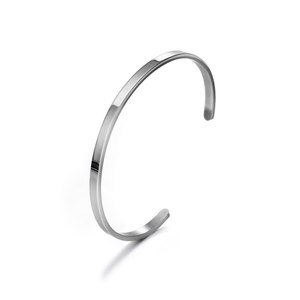 Cuff Bracelet <b>Black</b> <b>Titanium</b> Steel C Shaped Open Unisex Jewelry CZ045 - Product Image 2