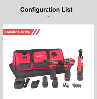 Ensemble d'outils sans fil 3-en-1 BESITA 16,8 V sans balais |   Kit combiné perceuse, visseuse à chocs et clé à cliquet électrique avec 24 accessoires