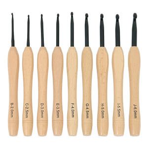 Ensemble <span class=keywords><strong>de</strong></span> crochets à crochet en <span class=keywords><strong>bois</strong></span> massif avec manche en alliage d'aluminium noir, 9 pièces, fabrication artisanale, dernier modèle - Product Image 5