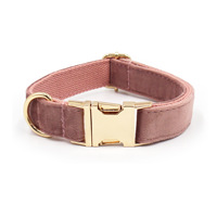 Collar de Perro Thinkcore Velvet Moderno, Suave, Impermeable, de Lujo, con Hebilla Grabada con Láser, para Todas las Estaciones, 36 Colores, Grande/Mediano/Pequeño