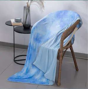 high quality supplier 100% polyester tie dyed cooling blanket