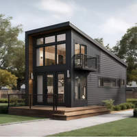 Casa Prefabricada Moderna de Dos Pisos, Villa de Acero Ligero de Lujo, Casa Modular de Acero LGS de 2 Dormitorios con Baño