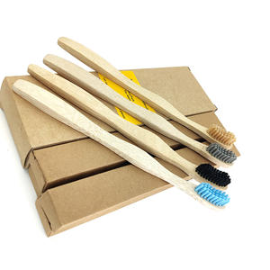 Brosse à dents en bambou naturel pur, 4 pièces, brosse à dents Portable, brosses écologiques, outils de soins bucco-dentaires - Product Image 1