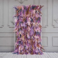 Mur de fleurs artificielles 3D en plumes d'automne, vente directe usine, pour mariages, événements commerciaux, événements de célébrités d'Internet et Saint-Valentin