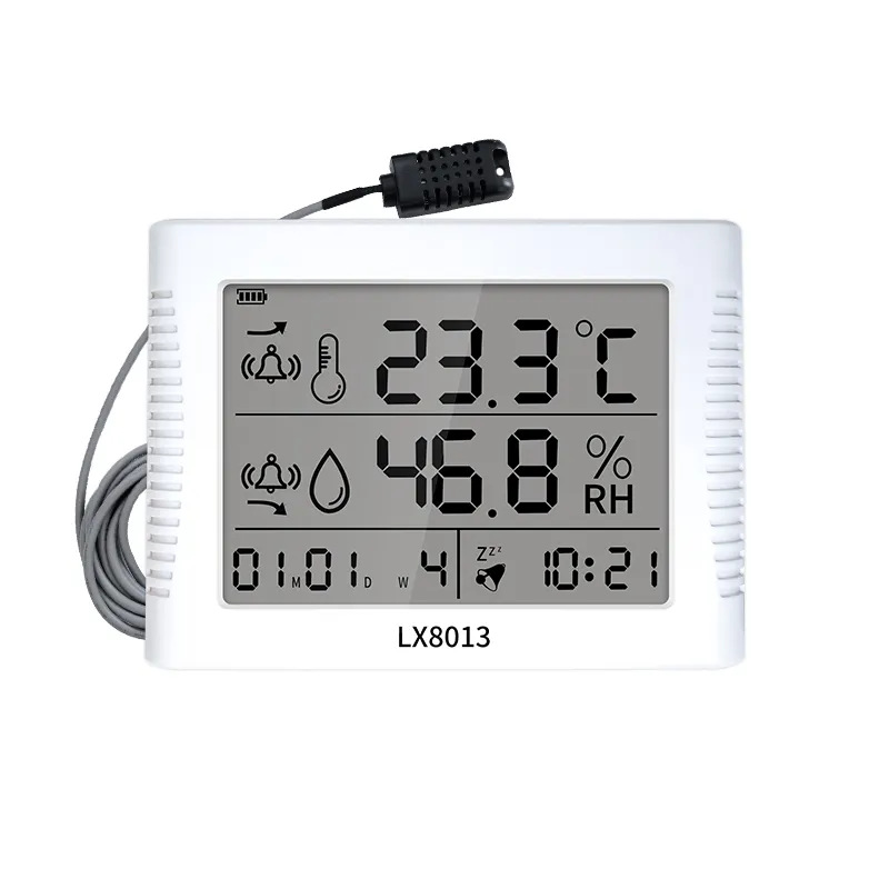 Thermomètre hygromètre avec fonction de rétroéclairage, calendrier numérique LCD, capteur électronique d'intérieur, thermomètre domestique