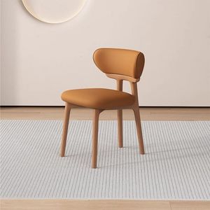 Chaise de salle à manger nordique, style design simple et luxueux, en bois massif, pour la maison, les hôtels, les restaurants, chaise confortable L036 - Product Image 6
