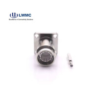 Cable eléctrico impermeable RF Coaxial hembra 4,3/10 conector 4 agujeros brida montada soldadura para cable 141