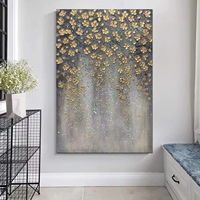 Peinture à l'huile texturée peinte à la main sur toile, art de texture florale contemporaine, paysage abstrait, décoration intérieure, art mural