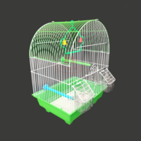 Vente en gros bon marché de cage d'élevage de canaris fantaisie conception simple en fer avec motif solide type palette plateau en plastique boîte d'emballage