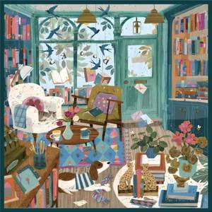 Sciarpa in Seta e Cotone con Dipinto Artistico di Paesaggi per Donne, 30% Seta di Gelso 70% Cotone, Piccolo Foulard per Uso in Soggiorno - Product Image 2