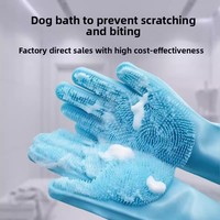 Gants de bain en silicone double face pour animaux de compagnie, brosses de toilettage pour chiens et chats, brosses de massage, brosses de nettoyage pour animaux, vente en gros
