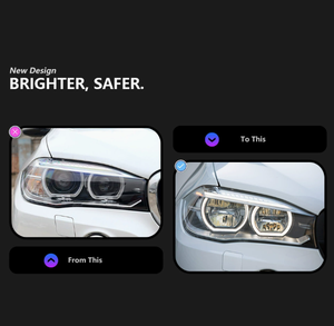 AURON <b>Plug</b> and Play 12V 36W <b>LED</b> Laser Headlights for X5 F15 2014-2018 Auto Front Lamps New Daytime Running <b>Lights</b> - Product Image 2