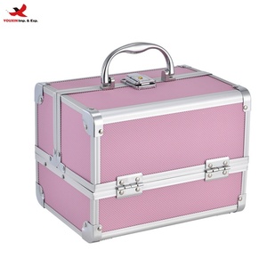 Large <b>Makeup</b> Train Case Portable Cosmetic Case Professional <b>Makeup</b> Organizer <b>Box</b> Make up Carrier Cases RTS Bulk Mixed Order - Product Image 1