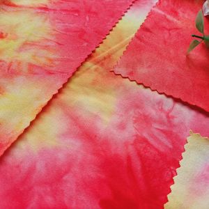 Tissu jersey tricoté en polyester et élasthanne 2026, double finition, effet soie de lait, tie-dye, extensible dans les quatre sens - Product Image 6